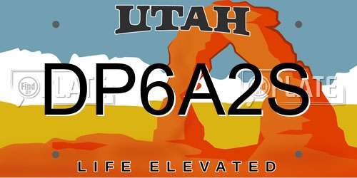 DP6A2S Utah License Plate