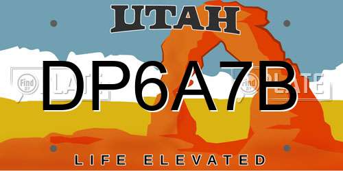 DP6A7B Utah License Plate
