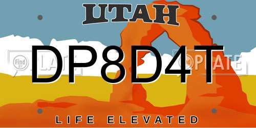 DP8D4T Utah License Plate