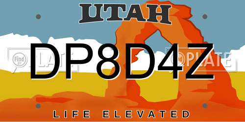 DP8D4Z Utah License Plate