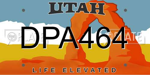 DPA464 Utah License Plate