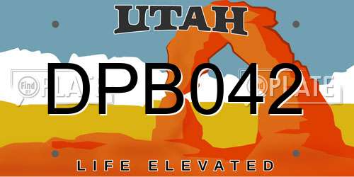 DPB042 Utah License Plate