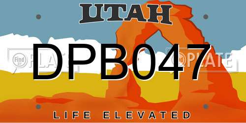 DPB047 Utah License Plate