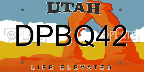 DPBQ42 Utah License Plate
