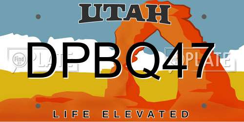 DPBQ47 Utah License Plate