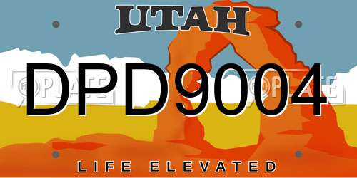 DPD9004 Utah License Plate