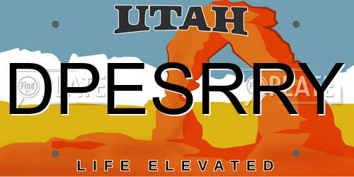 DPESRRY Utah License Plate