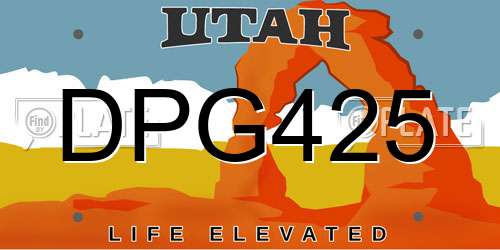 DPG425 Utah License Plate