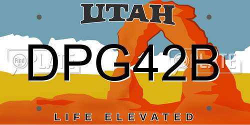 DPG42B Utah License Plate