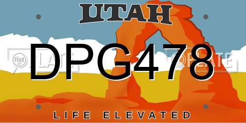 DPG478 Utah License Plate