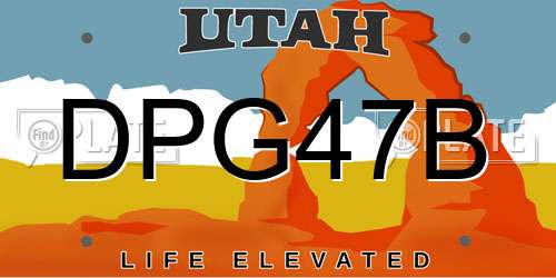 DPG47B Utah License Plate