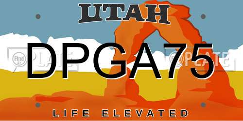 DPGA75 Utah License Plate