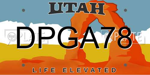 DPGA78 Utah License Plate