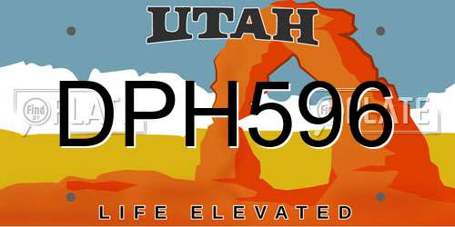 DPH596 Utah License Plate