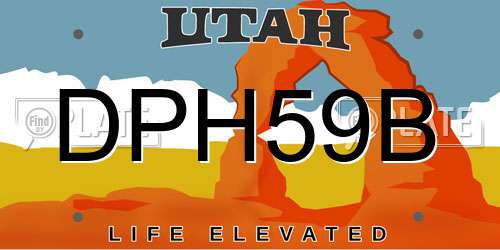 DPH59B Utah License Plate