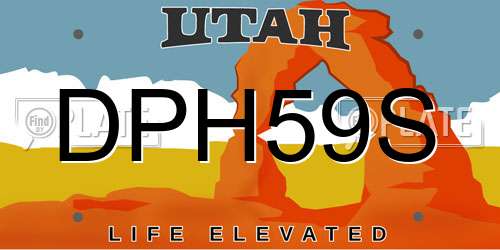 DPH59S Utah License Plate