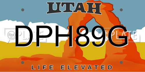 DPH89G Utah License Plate
