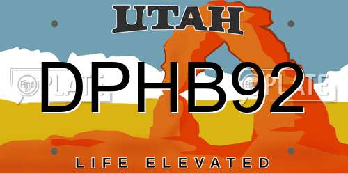 DPHB92 Utah License Plate