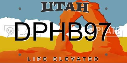 DPHB97 Utah License Plate