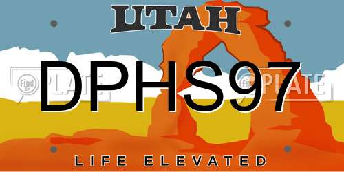 DPHS97 Utah License Plate