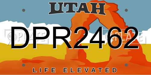 DPR2462 Utah License Plate