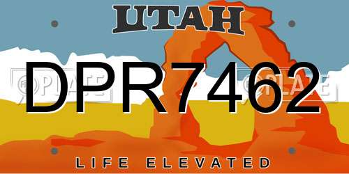 DPR7462 Utah License Plate