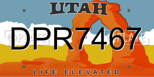 DPR7467 Utah License Plate