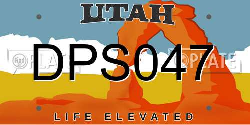 DPS047 Utah License Plate