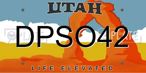 DPSO42 Utah License Plate