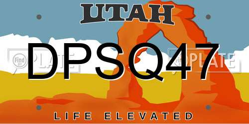 DPSQ47 Utah License Plate