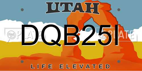 DQB25I Utah License Plate