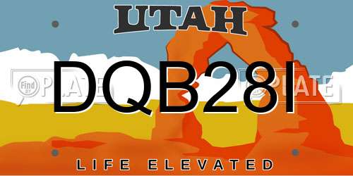 DQB28I Utah License Plate