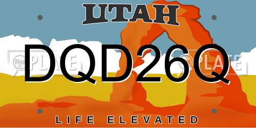 DQD26Q Utah License Plate