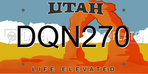 DQN270 Utah License Plate