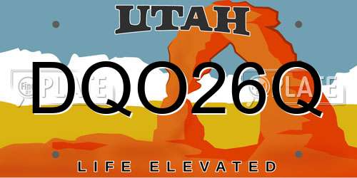 DQO26Q Utah License Plate