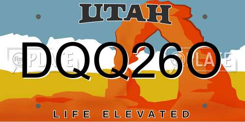 DQQ26O Utah License Plate