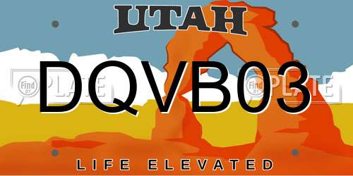 DQVB03 Utah License Plate
