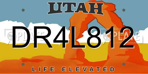 DR4L812 Utah License Plate