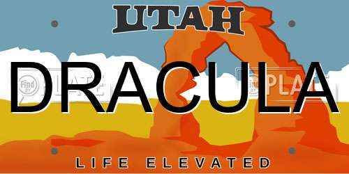 DRACULA Utah License Plate