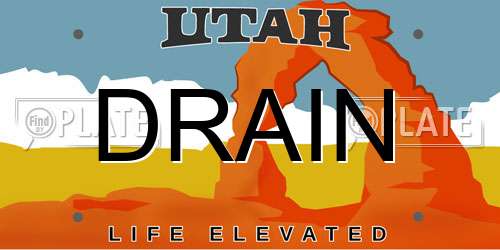 DRAIN Utah License Plate