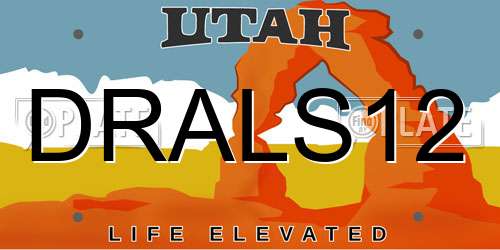 DRALS12 Utah License Plate