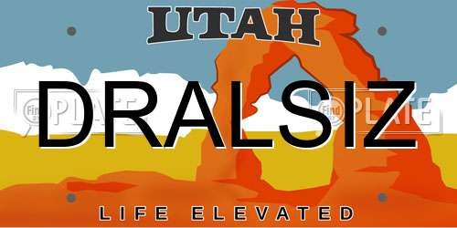 DRALSIZ Utah License Plate