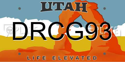 DRCG93 Utah License Plate