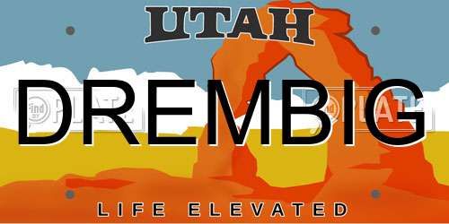 DREMBIG Utah License Plate