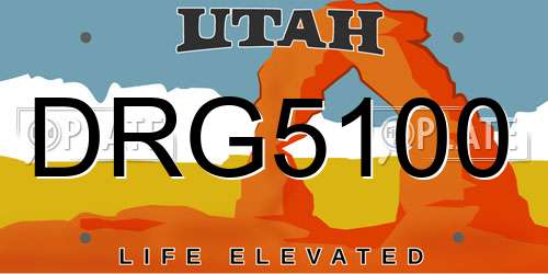 DRG5100 Utah License Plate