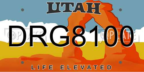 DRG8100 Utah License Plate
