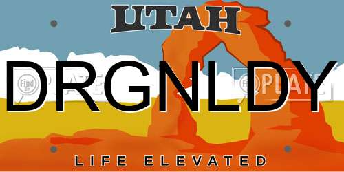 DRGNLDY Utah License Plate