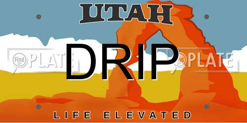 DRIP Utah License Plate