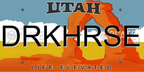 DRKHRSE Utah License Plate