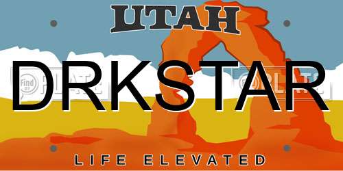 DRKSTAR Utah License Plate